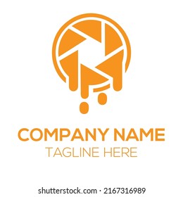 Orange Logo Design With Camera Icon