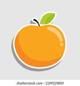 orange logo design. cute little fruit icon. vector illustration