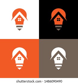 orange logo design home lamp
