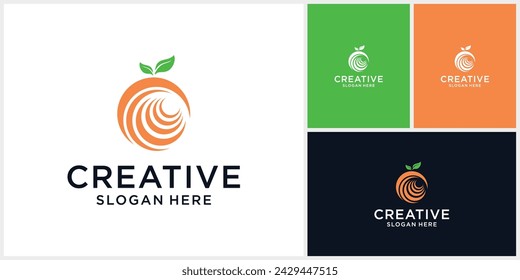 Diseño de logotipo naranja en un estilo plano moderno