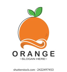 Orange logo design with new idea concept vector
