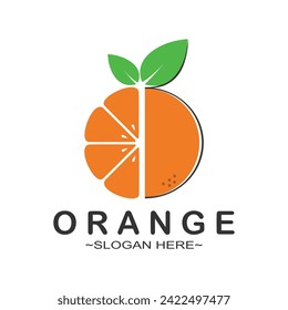 Orange logo design with new idea concept vector