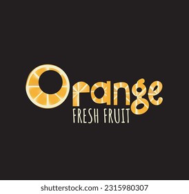 orange logo design on black background