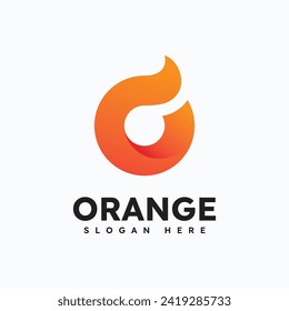 Orange logo design symbol. Vector illustration