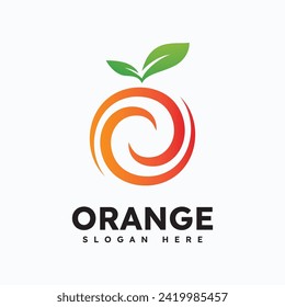 Orange logo design symbol. Vector illustration