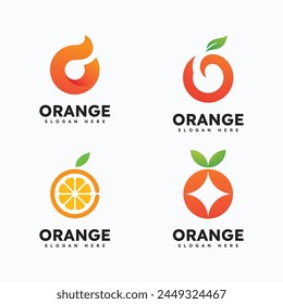 Símbolo de diseño de logotipo naranja. Ilustración vectorial
