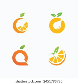 Orange logo design symbol. Vector illustration