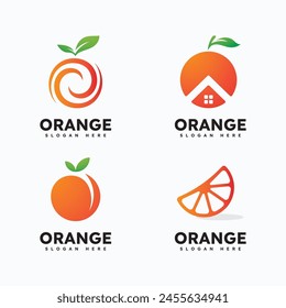Orange logo design symbol. Vector illustration
