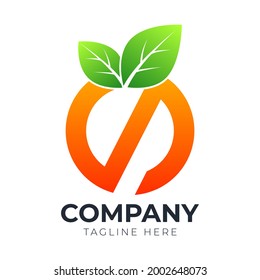 Orange Logo Design Template, Fruit Logo Vector