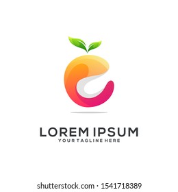 orange logo design vector abstract