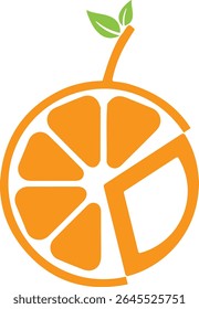 Orange logo design Vector art Premium Vector