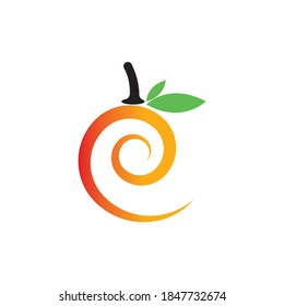 Orange logo design Vector icon illustration design
