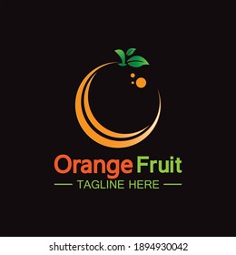 Orange-Logo-Design Vektorgrafik-Vektorgrafik einzeln auf schwarzem Hintergrund