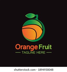 Orange logo design Vector icon illustration isolated black background