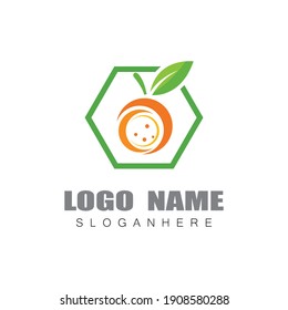 Orange logo design Vector icon illustration design