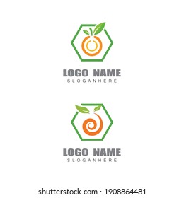 Orange logo design Vector icon illustration design