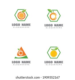 Orange logo design Vector icon illustration design