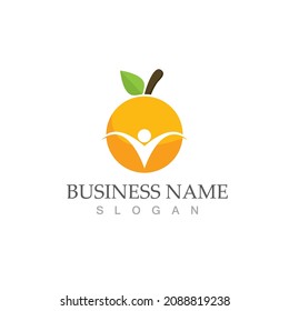 Orange logo design Vector icon illustration design
