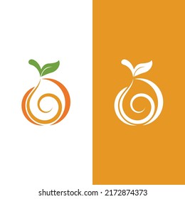 Orange logo design vector icon illustration design
