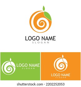Orange logo design Vector icon illustration design
