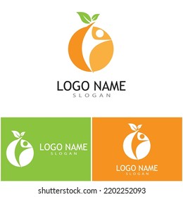 Orange logo design Vector icon illustration design