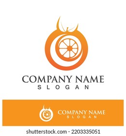 Diseño de logotipo naranja vectorial Icono de diseño