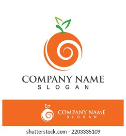 Orange logo design vector icon illustration design