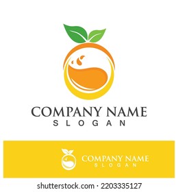 Orange logo design vector icon illustration design