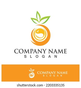 Orange logo design vector icon illustration design