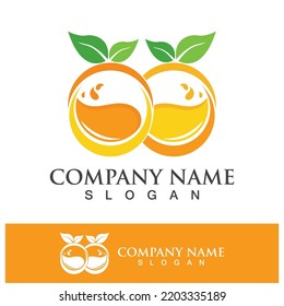 Orange logo design vector icon illustration design