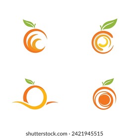 Orange logo design Vector icon illustration design