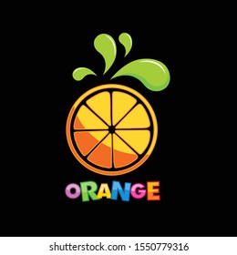 Orange logo design vector and illustration fresh full color