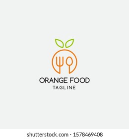 Orange Logo Food Vector Design Template .
