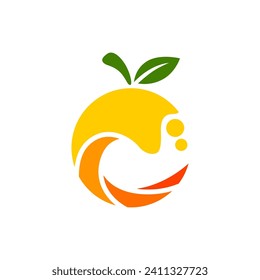 Orange Logo Fresh Fruit New Vector Design Art Illustration Stock