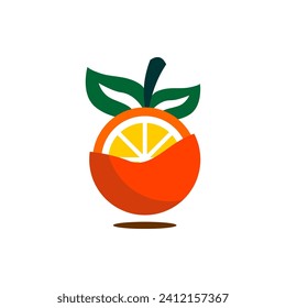 Logo Naranja Diseño Vector de Frutas Frescas Nuevo Premium