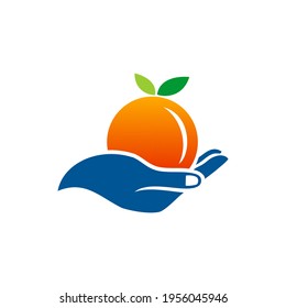 Logo naranja. Frutos anaranjados a mano