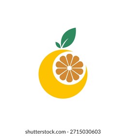 Modelo de vetor do ícone de logotipo laranja.