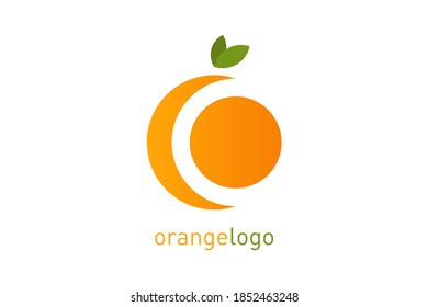 Orange logo,  illustration design template in modern flat style