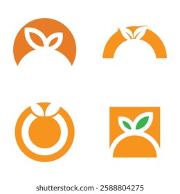 orange logo, orange juice logo, fresh juice for brand with simple design