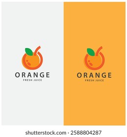 orange logo, orange juice logo, fresh juice for brand with simple design