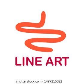 orange logo line art abstract modern design style vector illustration