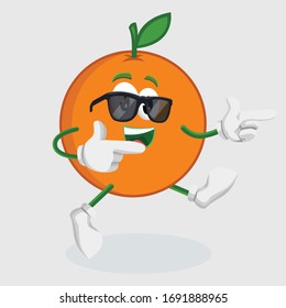 orange logo mascot let's go pose