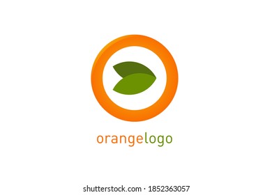 Orange logo in modern flat style, play button