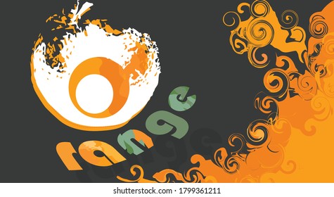 orange logo - modern text 