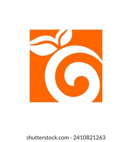 Logo Naranja Nuevo Vector Cuadrado Diseño Material Ilustración