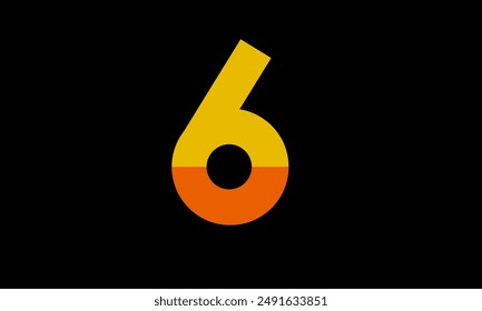 Orange Logo Number Half Yellow Simple modern
