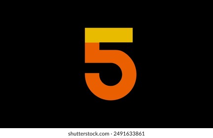 Orange Logo Number Half Yellow Simple modern