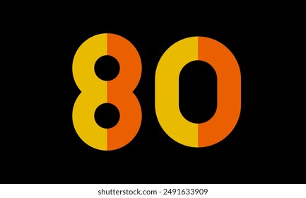Orange Logo Number Half Yellow Simple modern