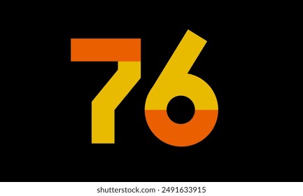 Orange Logo Number Half Yellow Simple modern