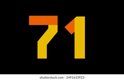 Orange Logo Number Half Yellow Simple modern